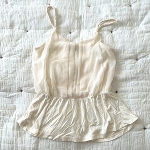 Express peplum ivory knit tank